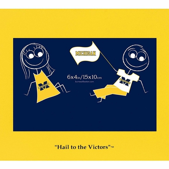 MICHIGAN VICTORS 4x6 YELLOW HAIL TO VICTORS FRAME - Picture 1 of 1